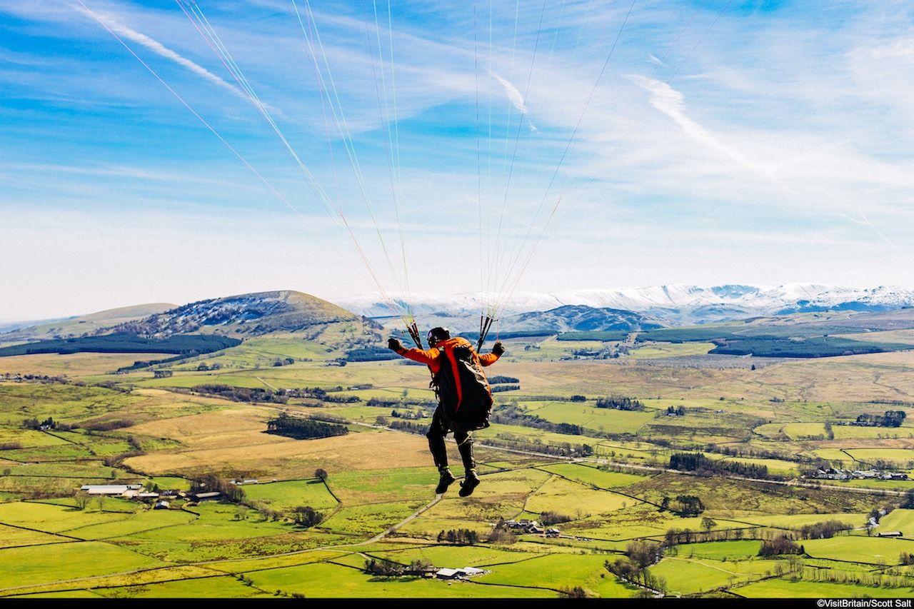 Paragliding in Keswick, Cumbria, England