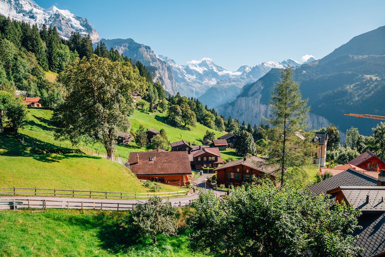 Wengen village in Switzerland