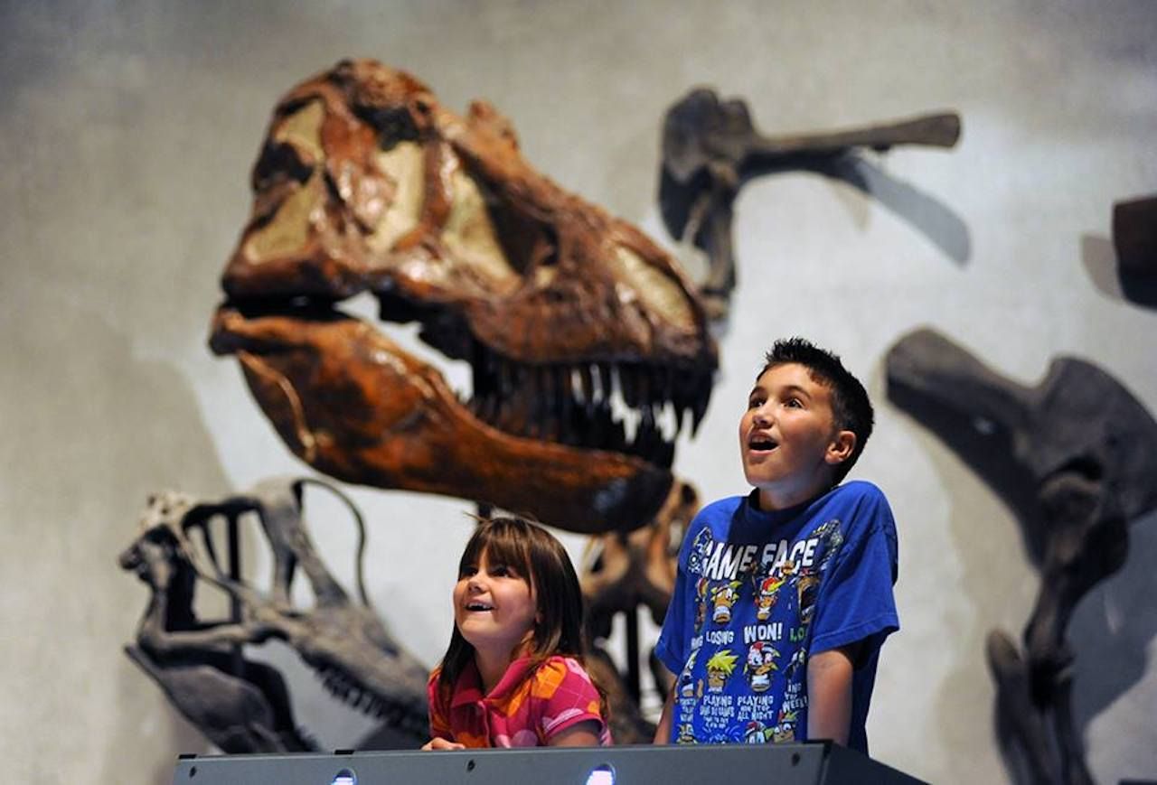 Kids and dinosaurs at the Denver Museum of Nature and Science