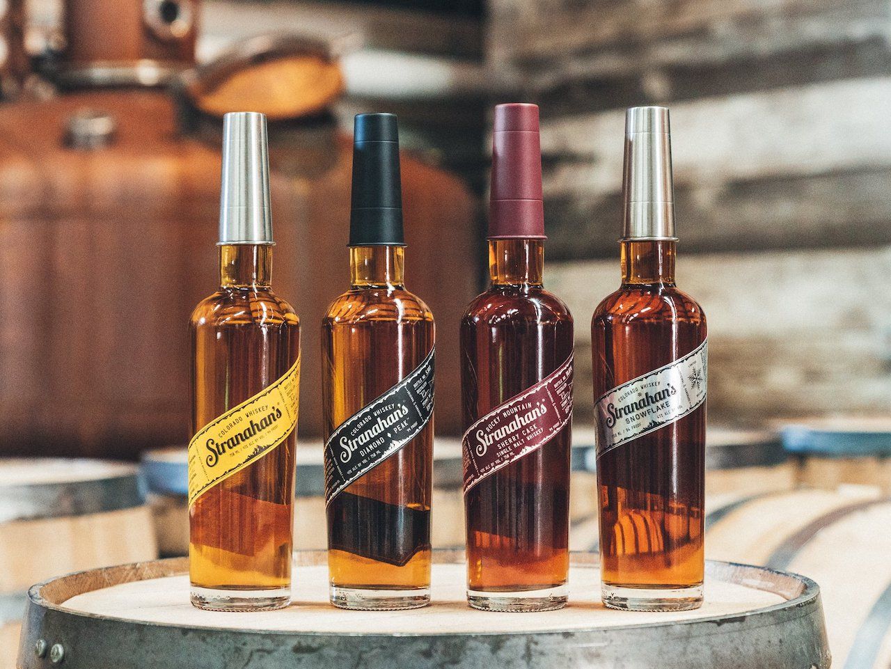 Four bottles of Stranahan's Colorado Whiskey