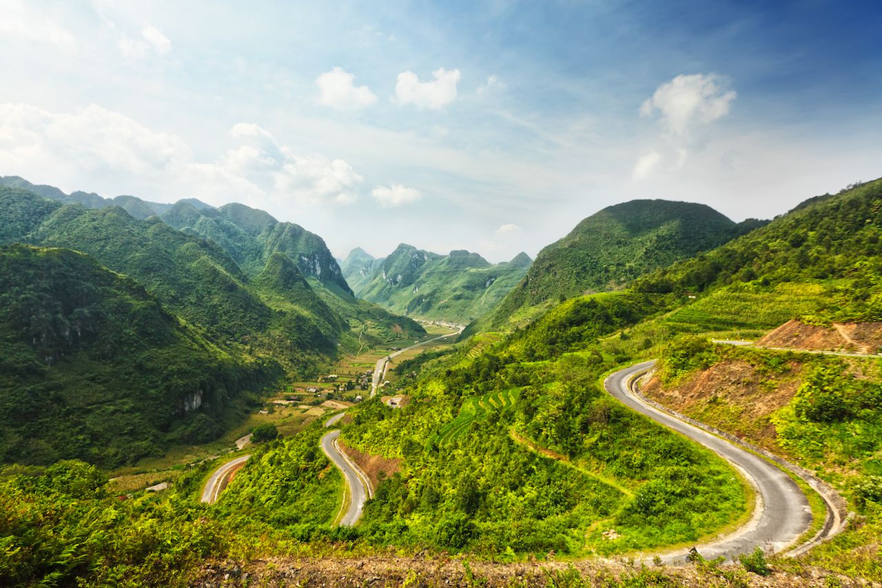 Mountain road in Ha Giang, Vietnam