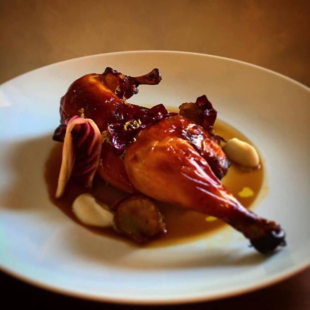 Nicely plated roast chicken from Friday Saturday Sunday in Philly