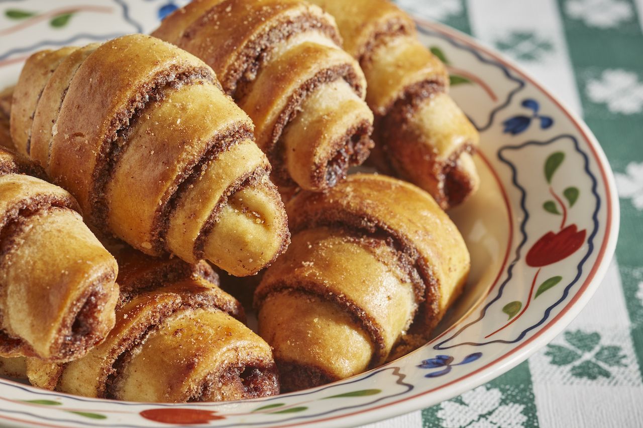 Rugelach, a traditional European pastry popular on Jewish holidays