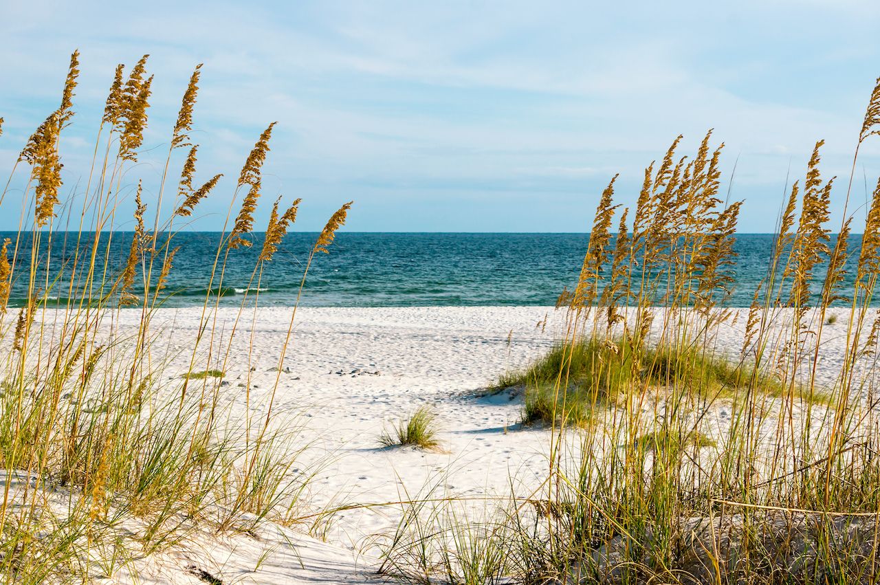 Beach scene on the Gulf Coast of Alabama