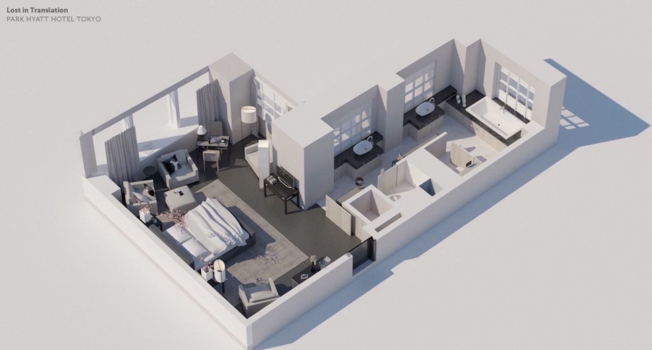 Lost in translation hotel room floor plan