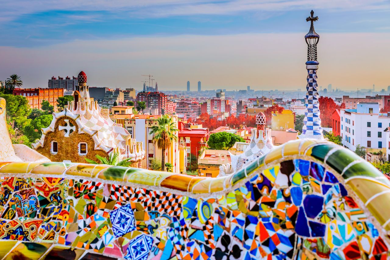 Park guell in Barcelona, Spain