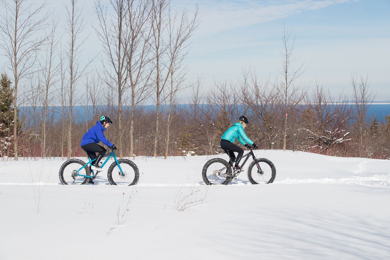 fat bike riding in snow