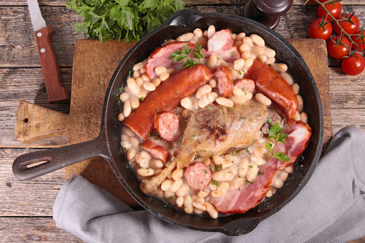 french cassoulet with bean and meats