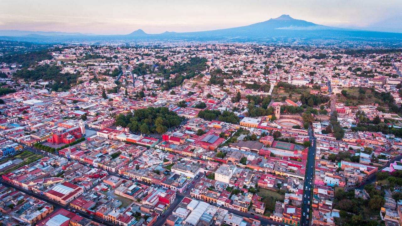Aerial view of Tlaxcala, Mexico