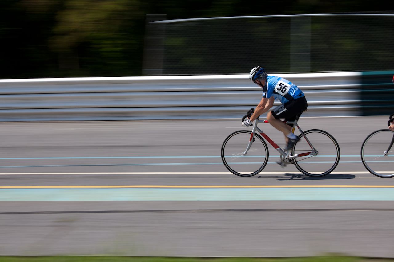 Cyclists from around the world competing in track race races in Asheville, North Carolina