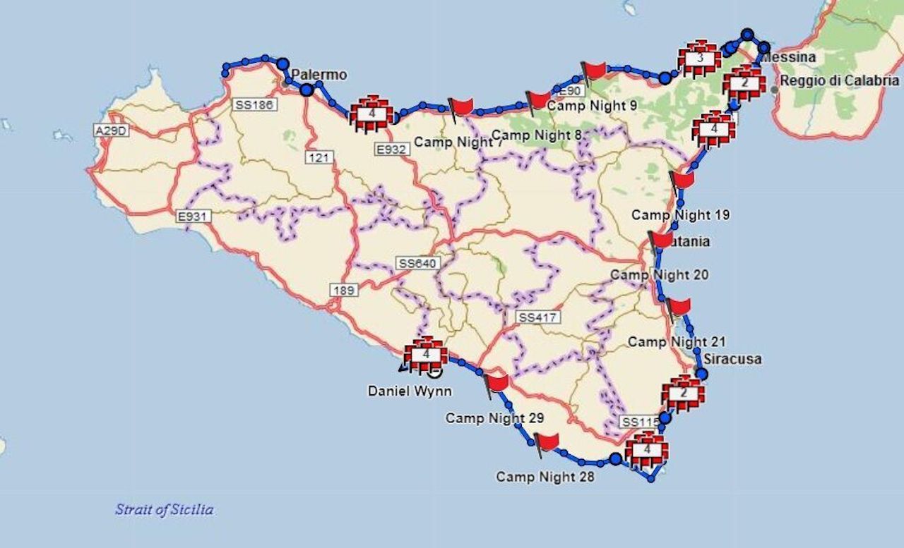 Daniel Wynn SUP map around Siciliy