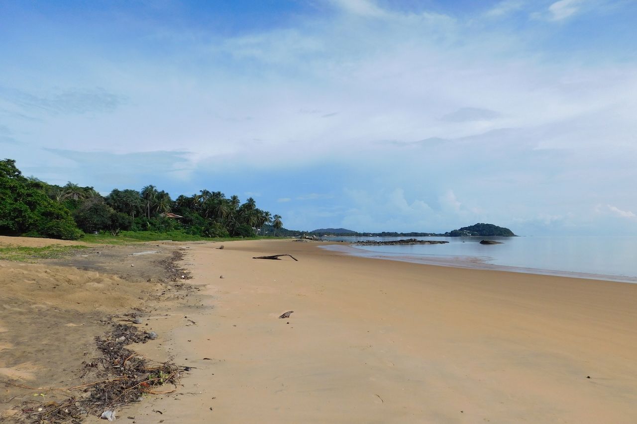 Empty beach in French Guiana