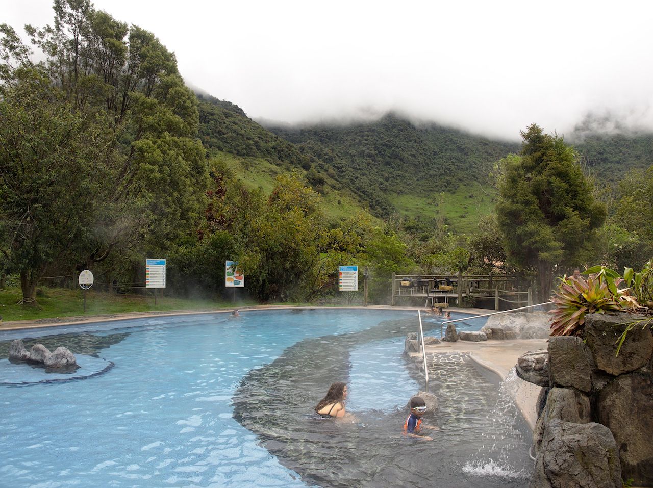 Hot spring water pools in Ecuador