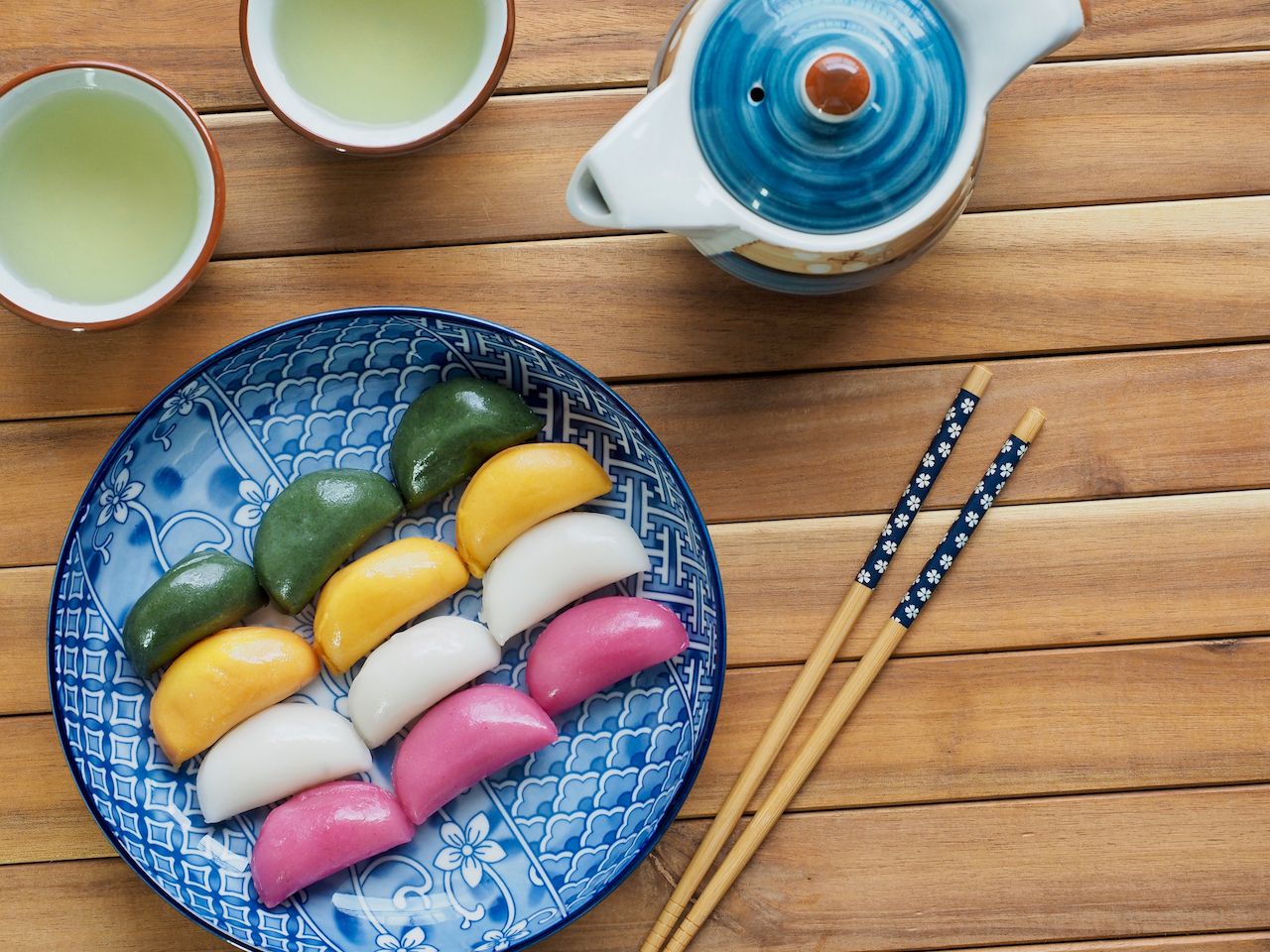 Korean food Songpyeon, half-moon-shaped rice cake