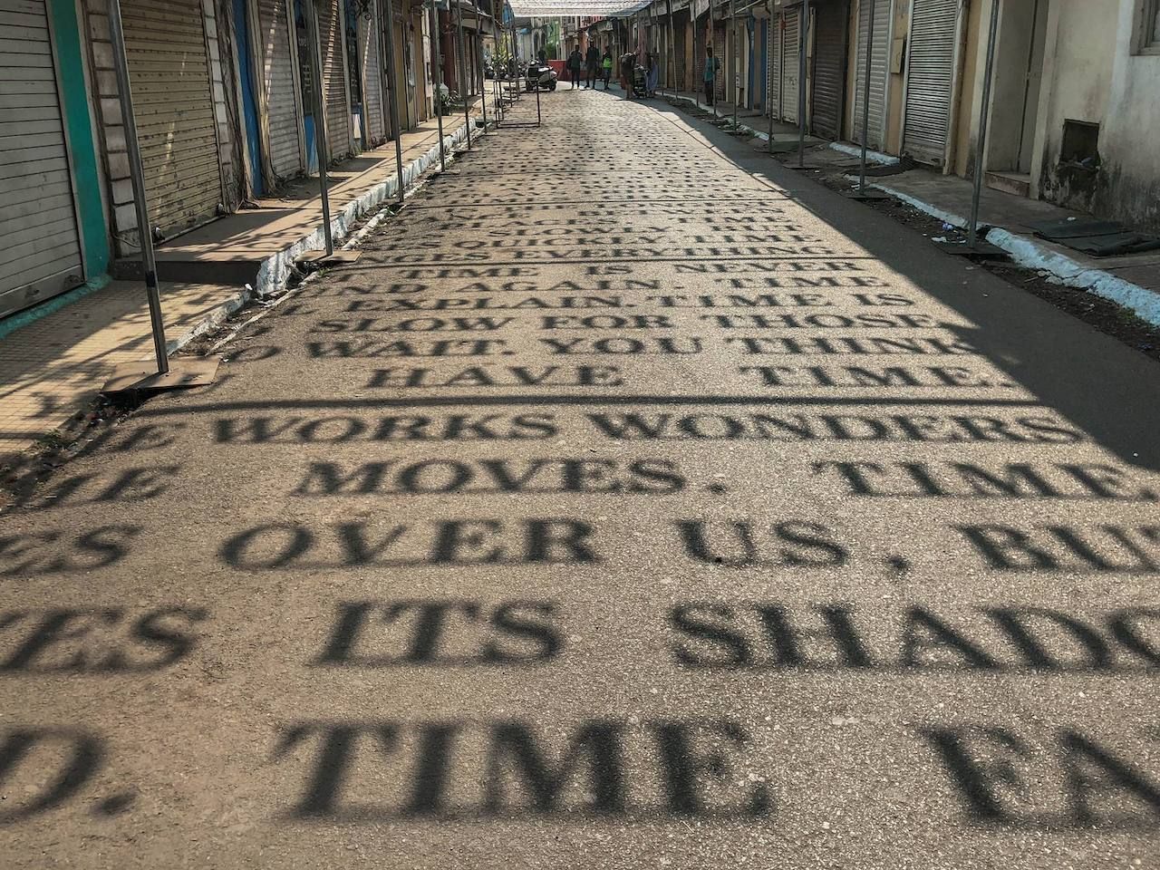 Letters art installation in India