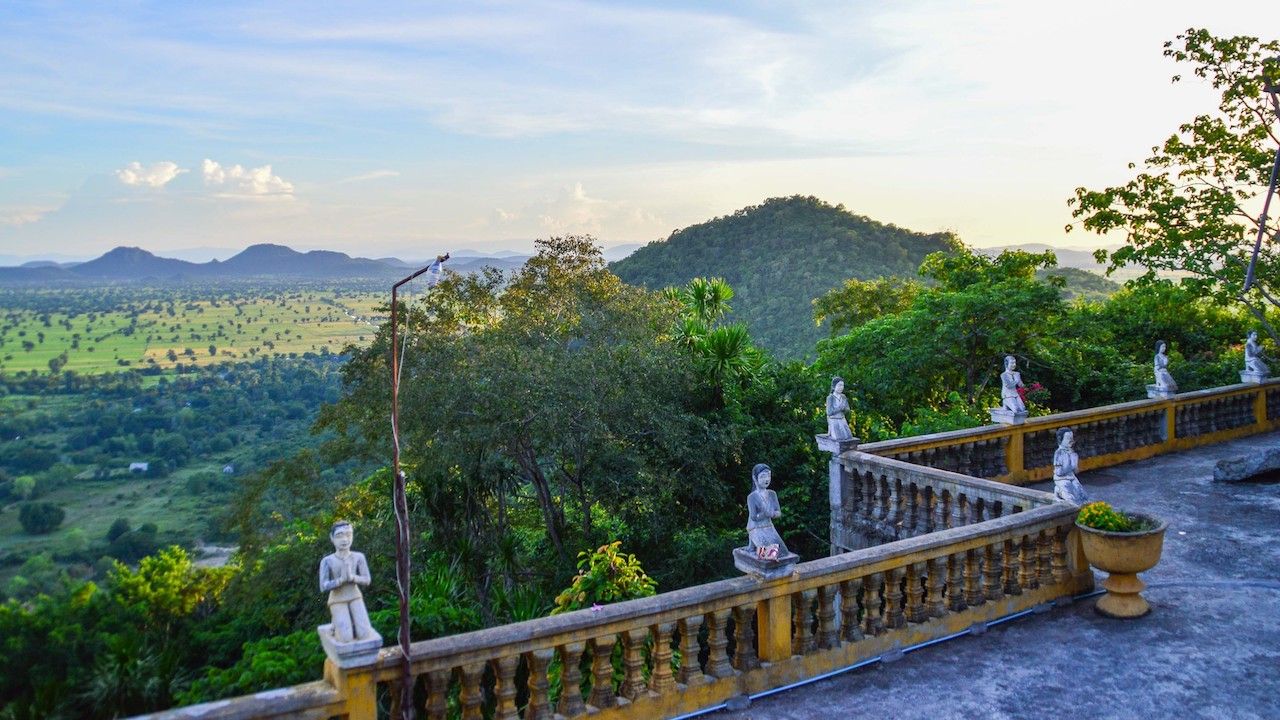 Little statues at the Phnom Sampeau pagoda in Battambang, Cambodia