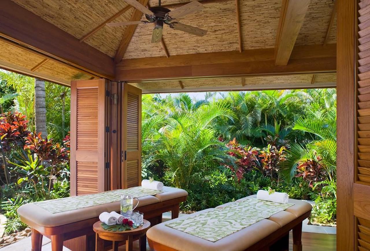 Massage tables at the Grand Hyatt Kauai Resort spa