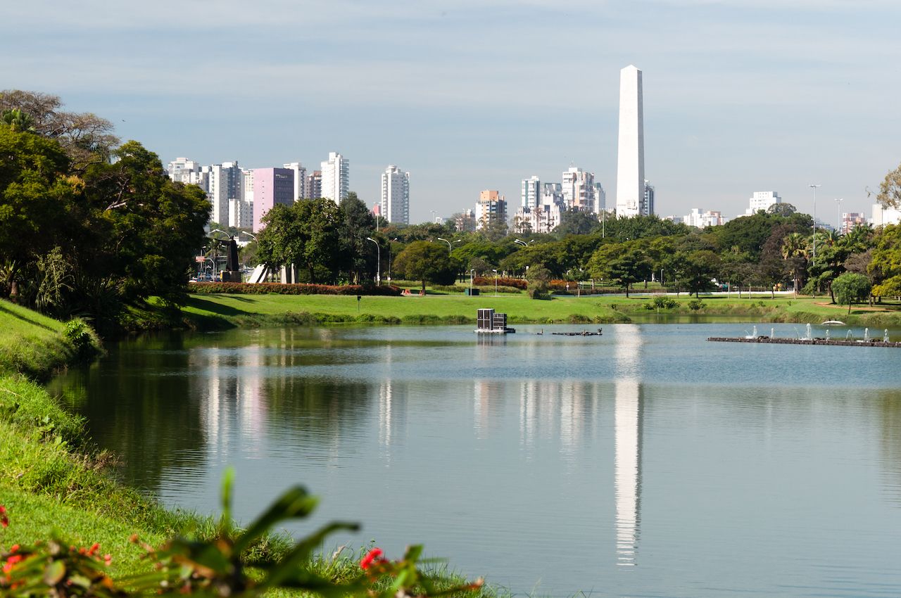 The obelisk of Sao Paulo in Ibirapuera Park, Brazil