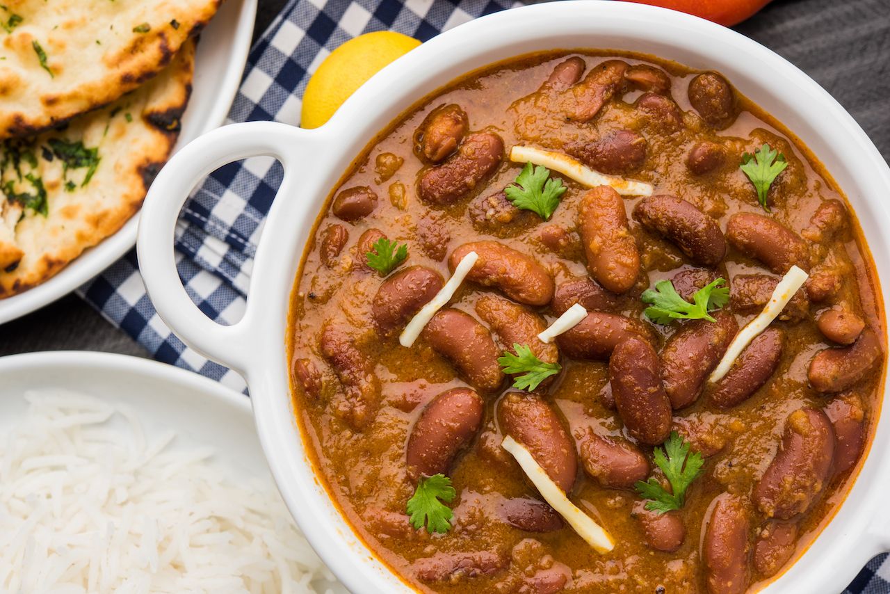 Traditional Indian curry with kidney beans