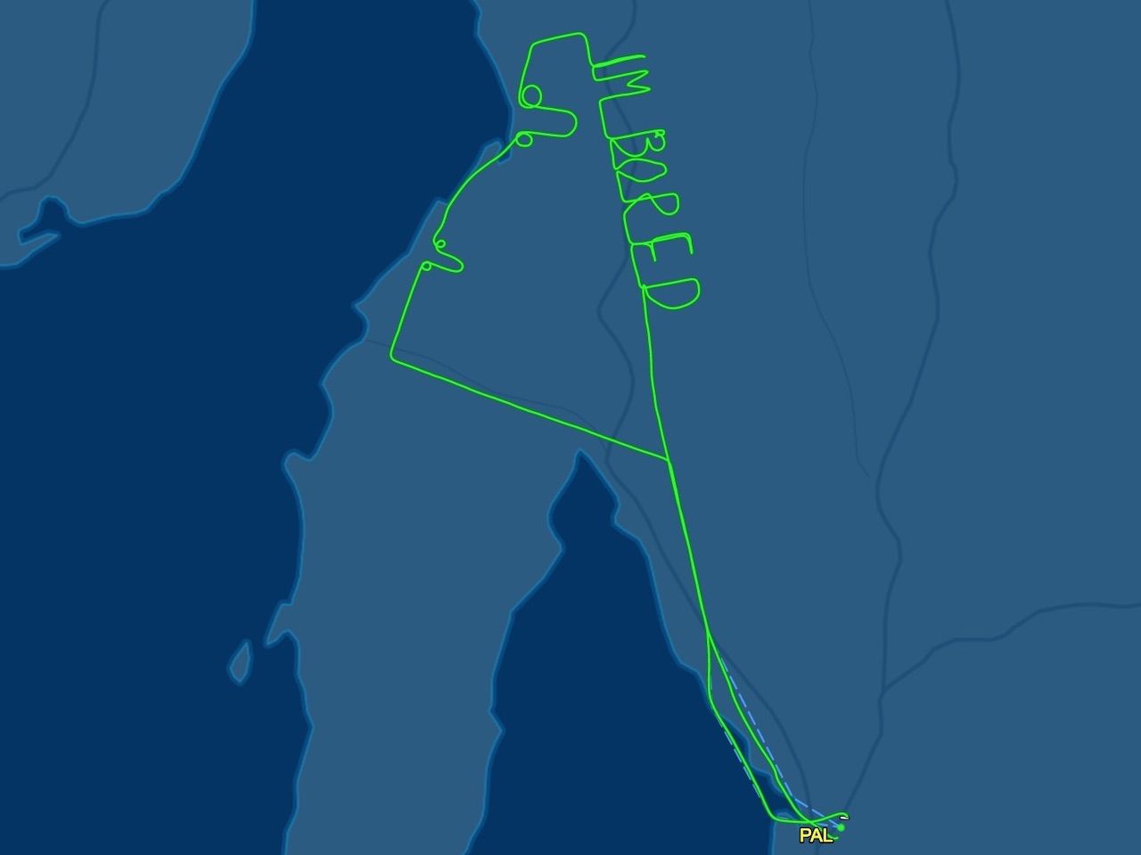 Australian pilot funny flight path map