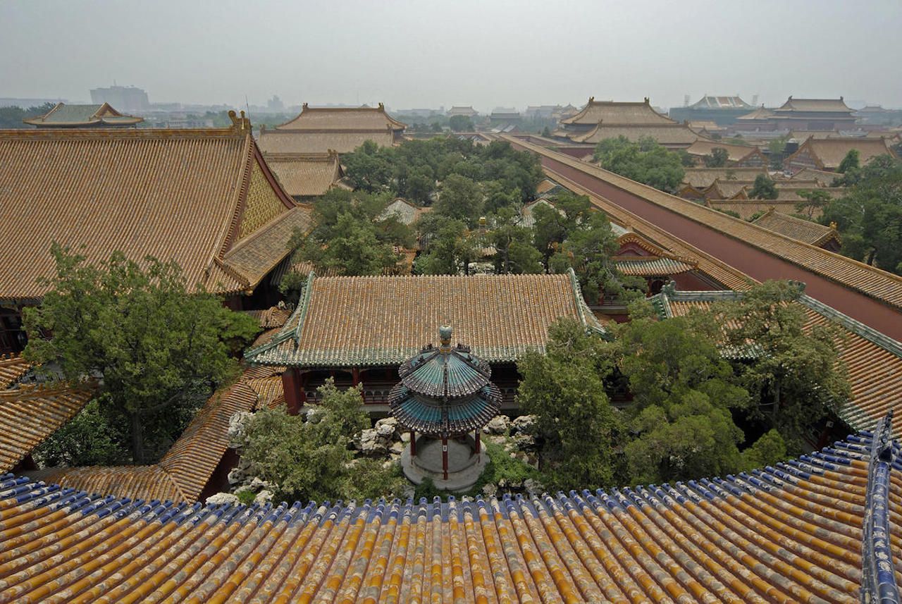 View of the garden complex from above