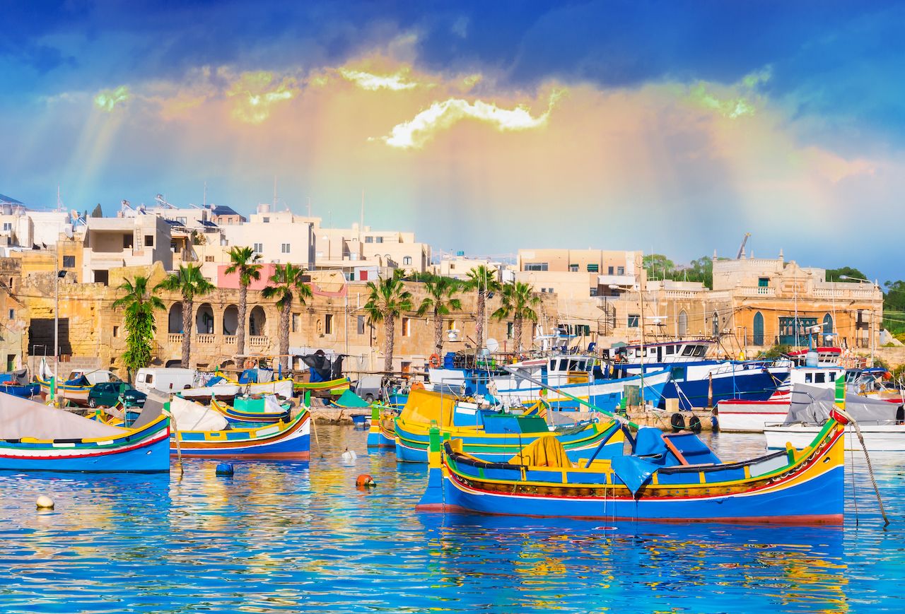 Marsaxlokk village harbor of Malta