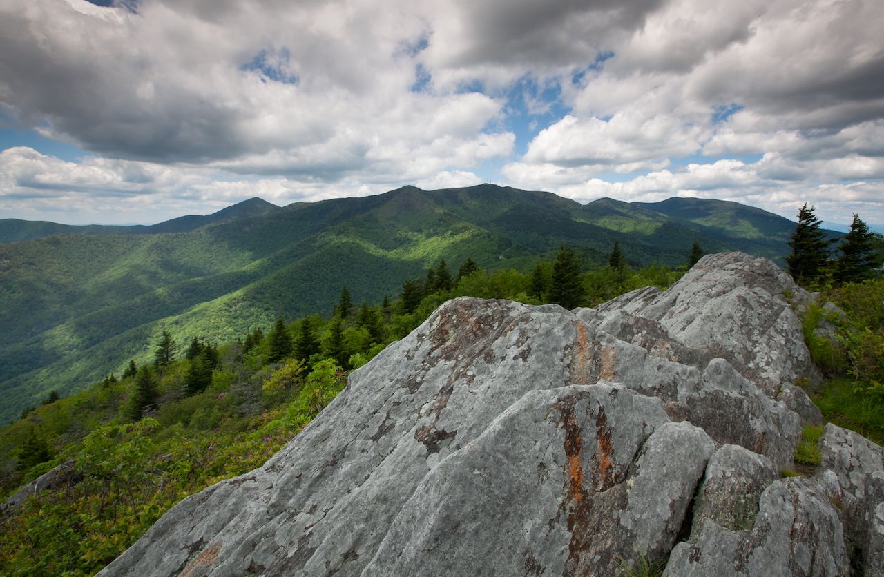 Mount Mitchell and the Black Mountains of North Carolina at the East Peaks of the Mississippi River