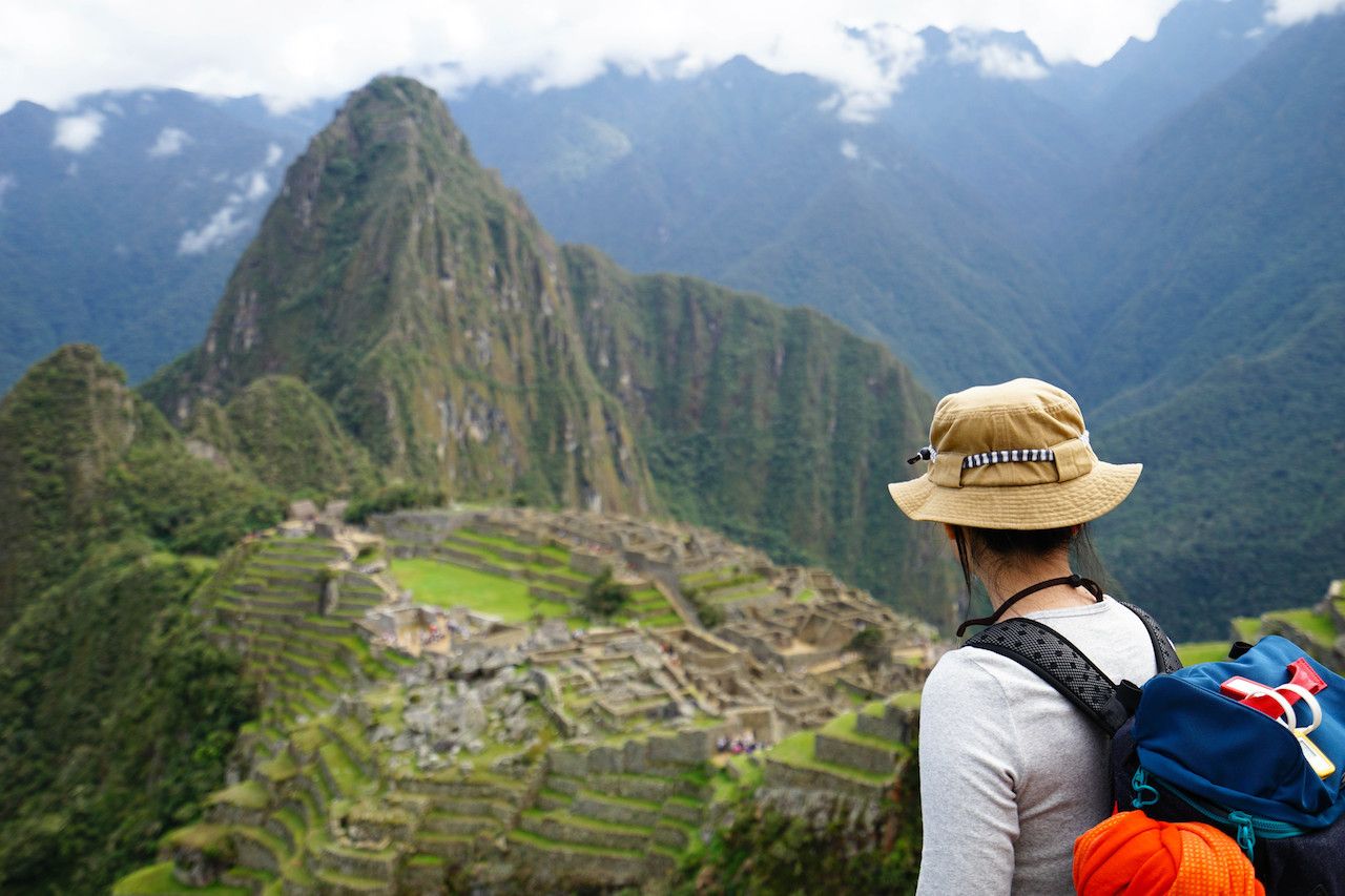 Person looking at Machu Picchu, Peru