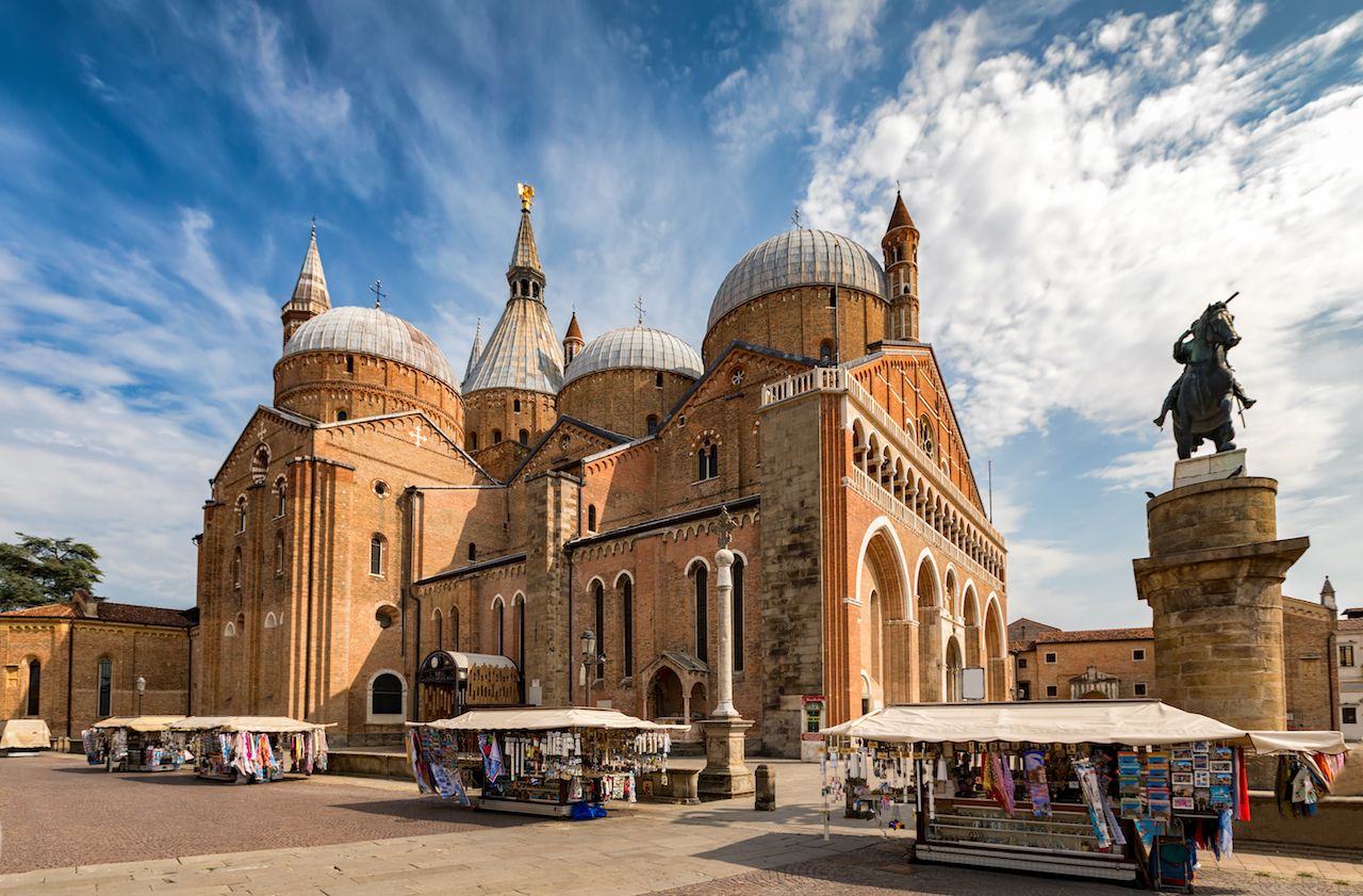 The Basilica di Sant'Antonio in Padova, Italy, one has summer day
