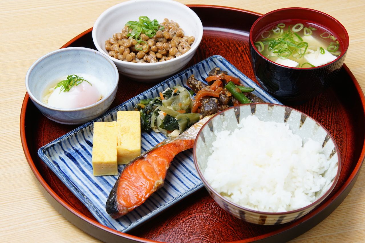 Typical Japanese breakfast