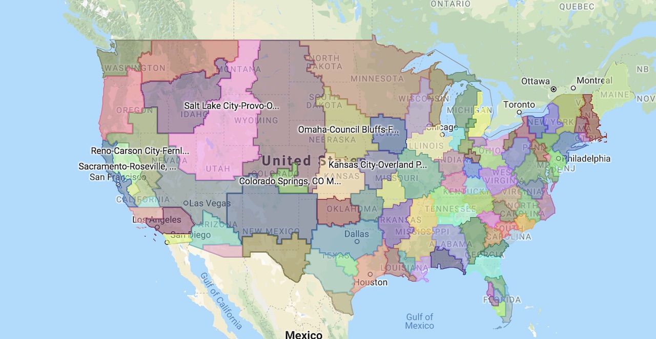 US city states map