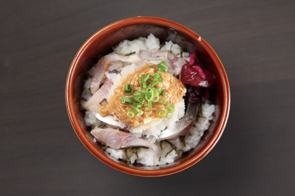 Ajidon horse mackerel sashimi japanese food