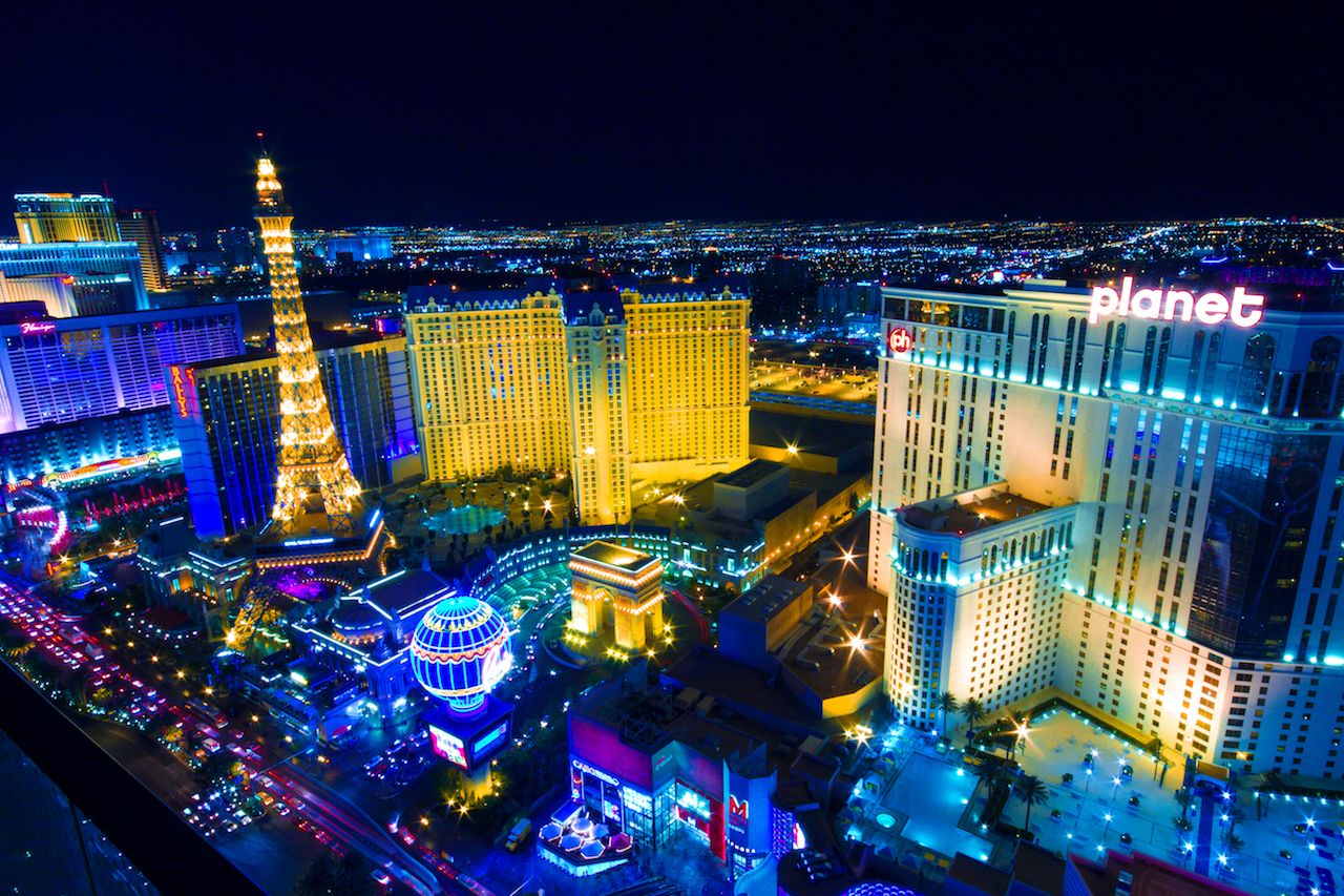 Bright lights of the Vegas strip