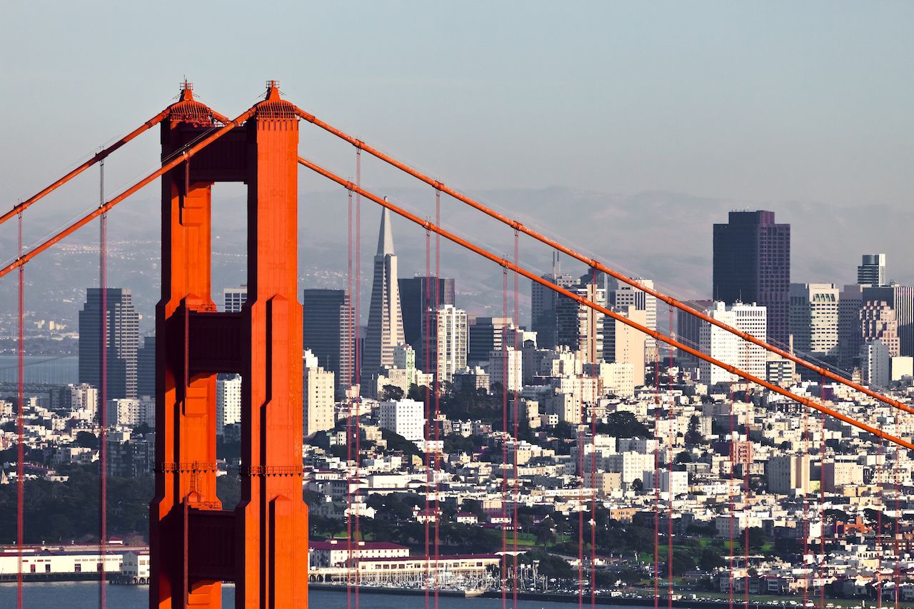 Downtown San Francisco and Golden Gate Bridge