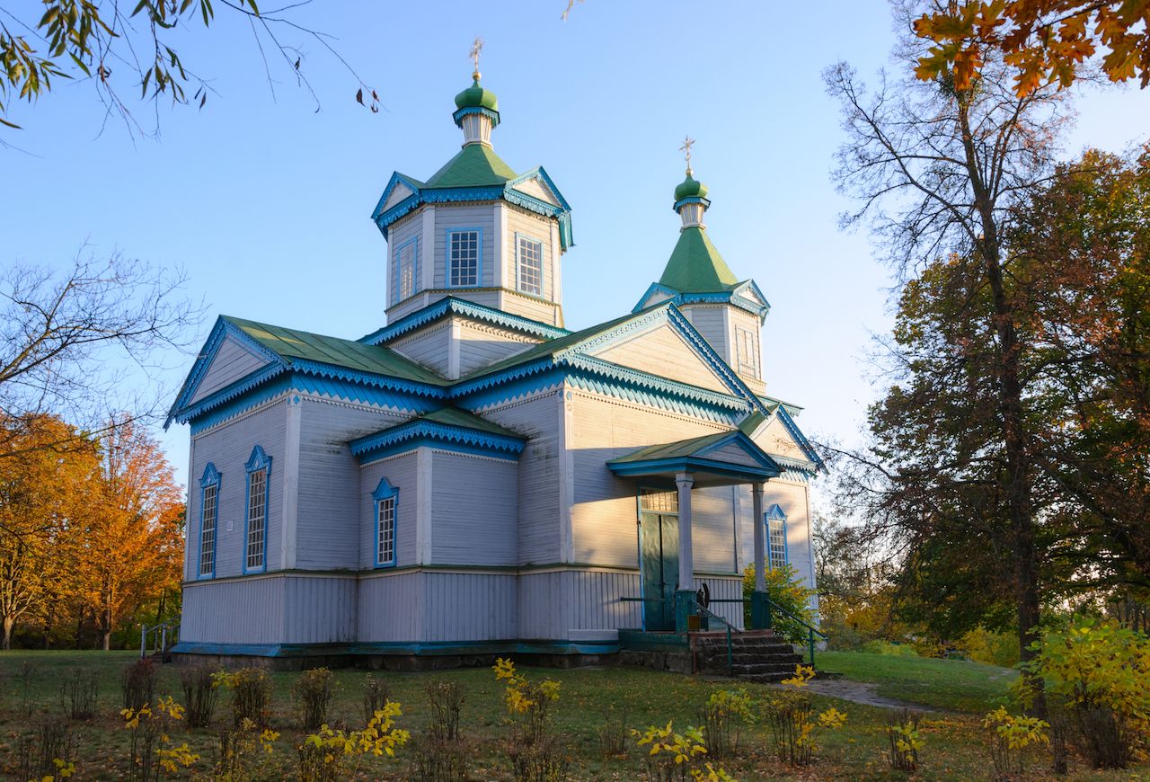 Green-roofed church turned museum in Russia