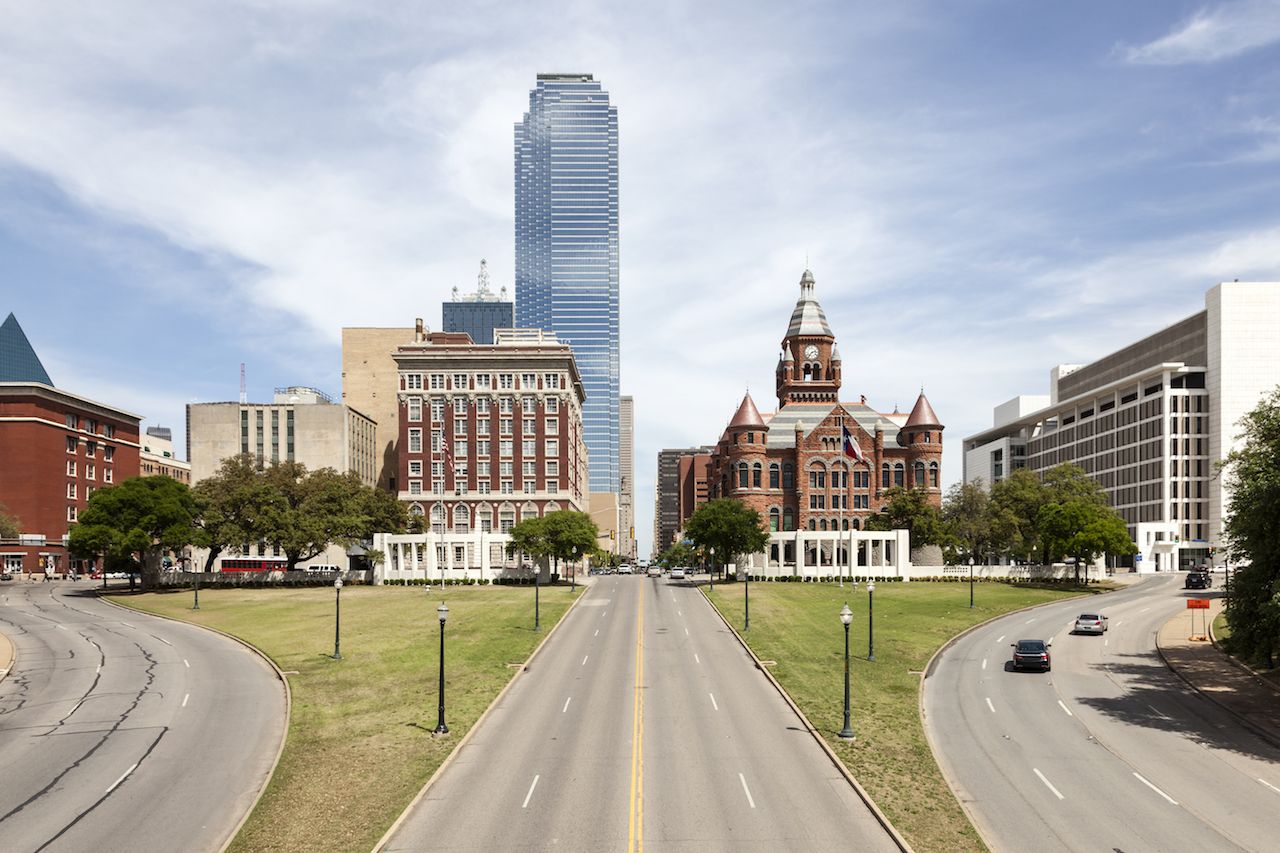 View over the Dealey Plaza in the city of Dallas