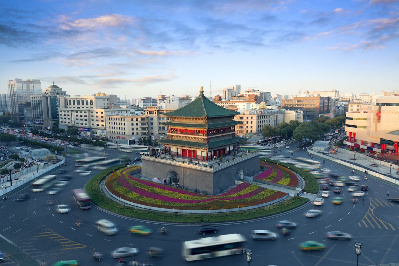 Xi'an city landmark, the bell tower