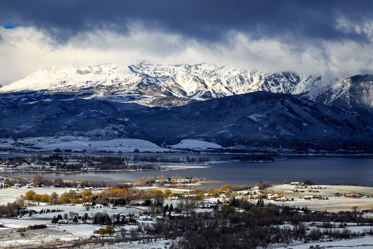 Snowy morning in Ogden Valley, Utah, USA