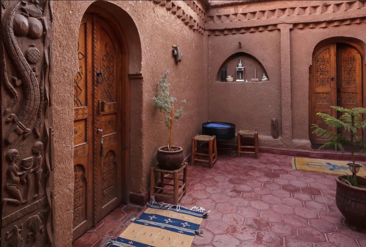 Courtyard in an Airbnb in Morocco