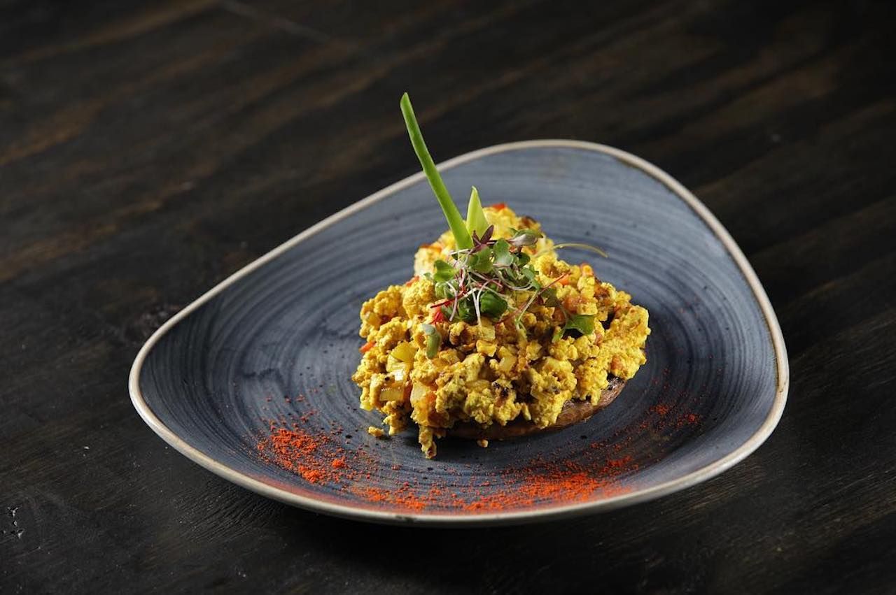Maska Indian food dish on a gray plate