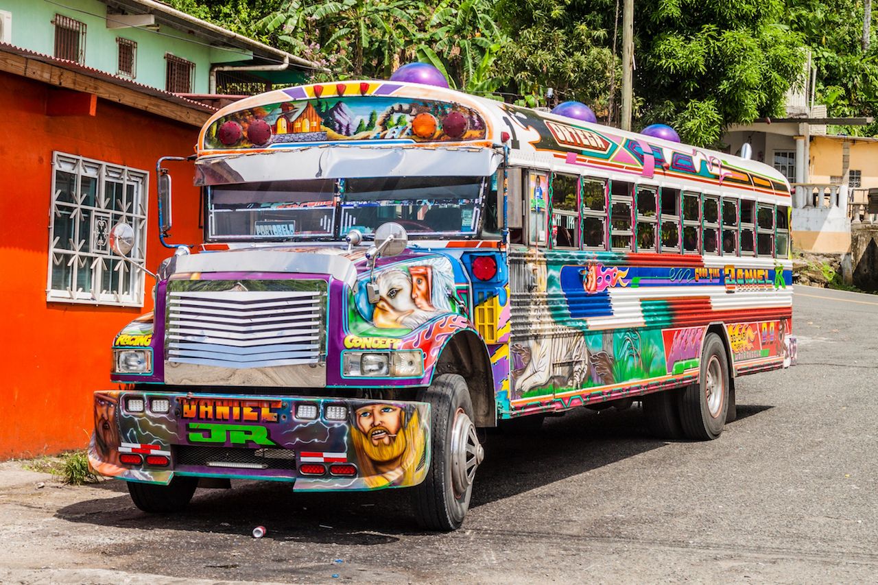 Colorful chicken bus