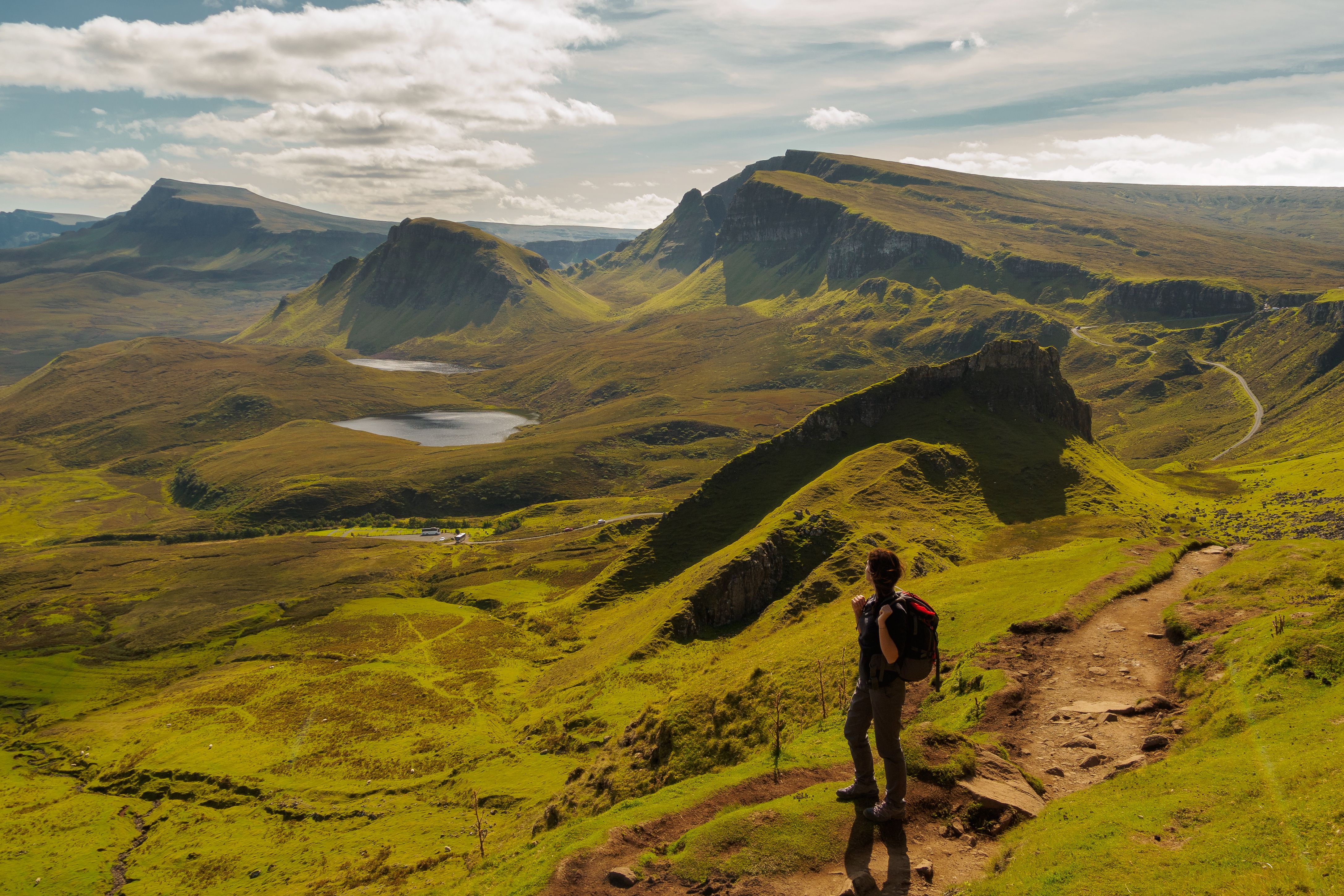 Girl hiking in the Quiraing,Quiraing,Isle of Skye,Scotland