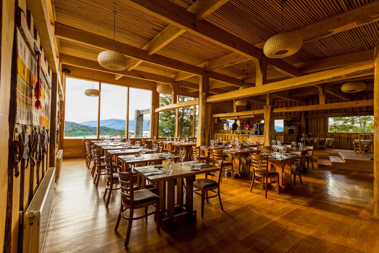 Glamping dining room in Patagonia