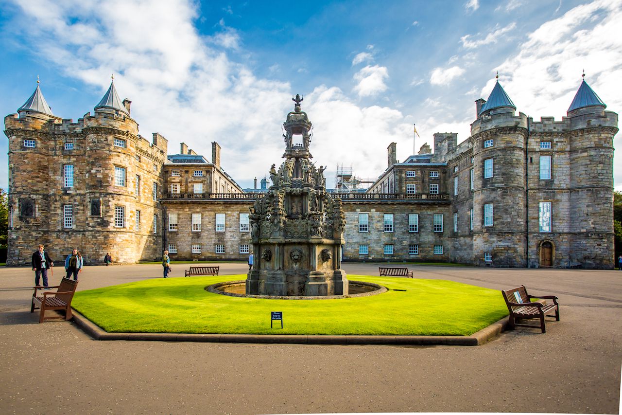 Palace of Holyroodhouse is residence of the Queen in Edinburgh