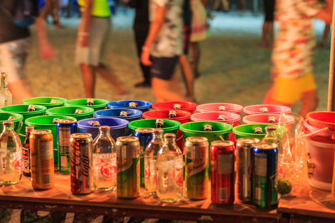 There are about 10,000 people every month at this Phangan beach Full moon party