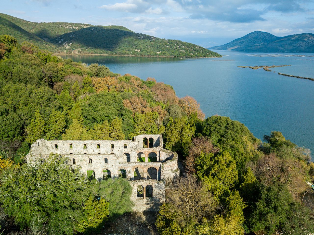 old church surrounded by forest in Butrint national park located in Albania Europe