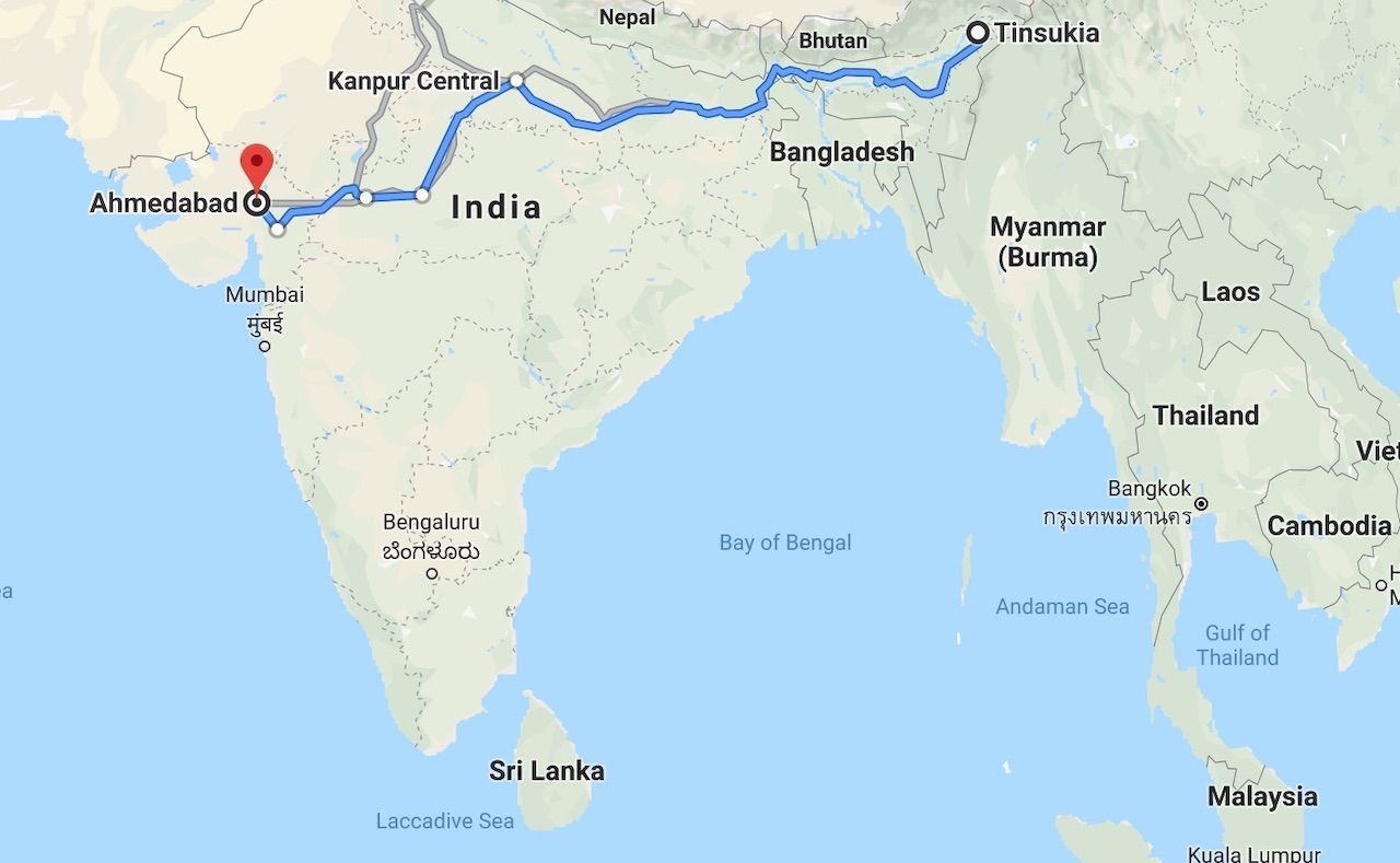Indian elephants journey across India