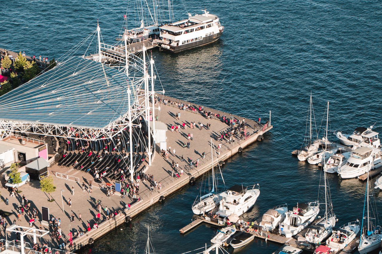 Aerial view of Harbourfront Centre in Toronto, Ontario, Canada