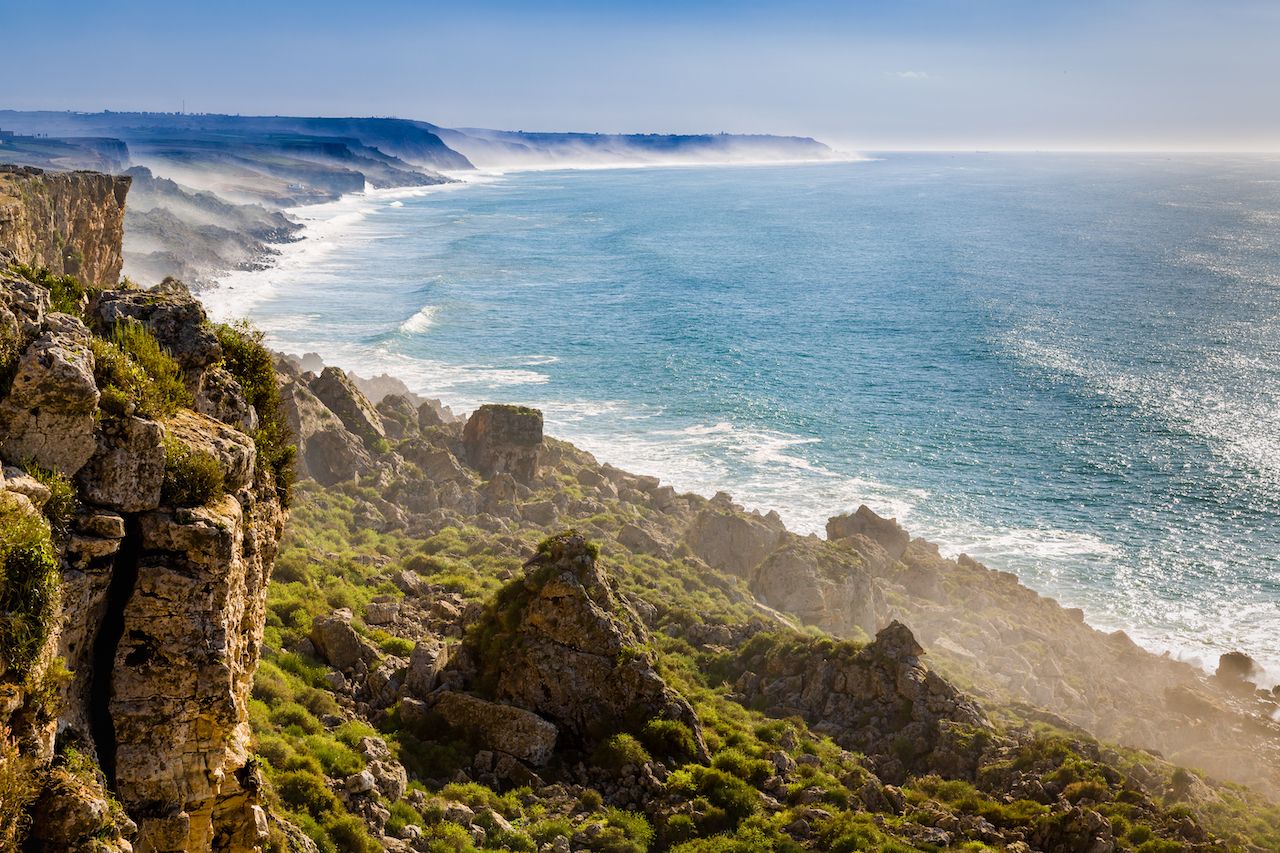 Cliffs on the Atlantic coast between Sidi Boucht and Lalla Fatna, Morocco