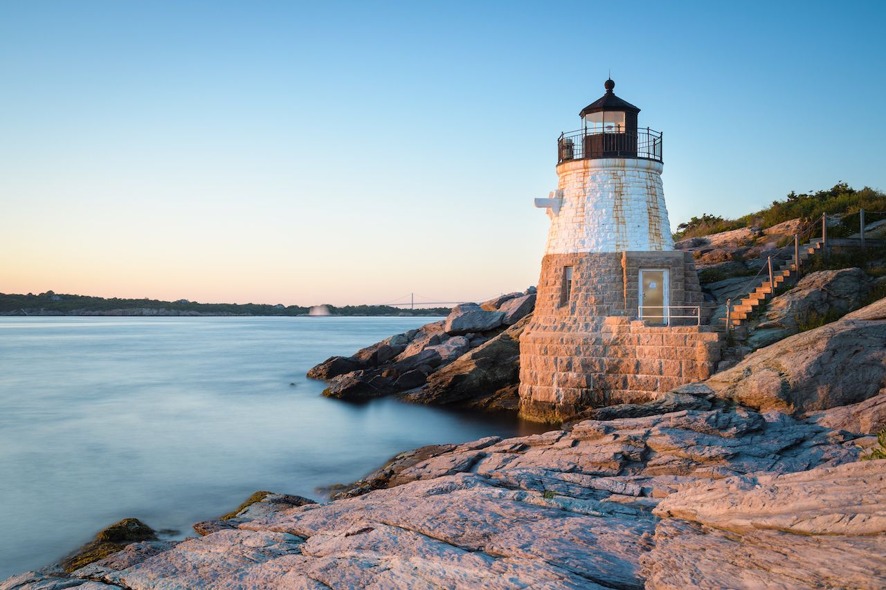 Castle Hill Lighthouse on Newport, Rhode Island